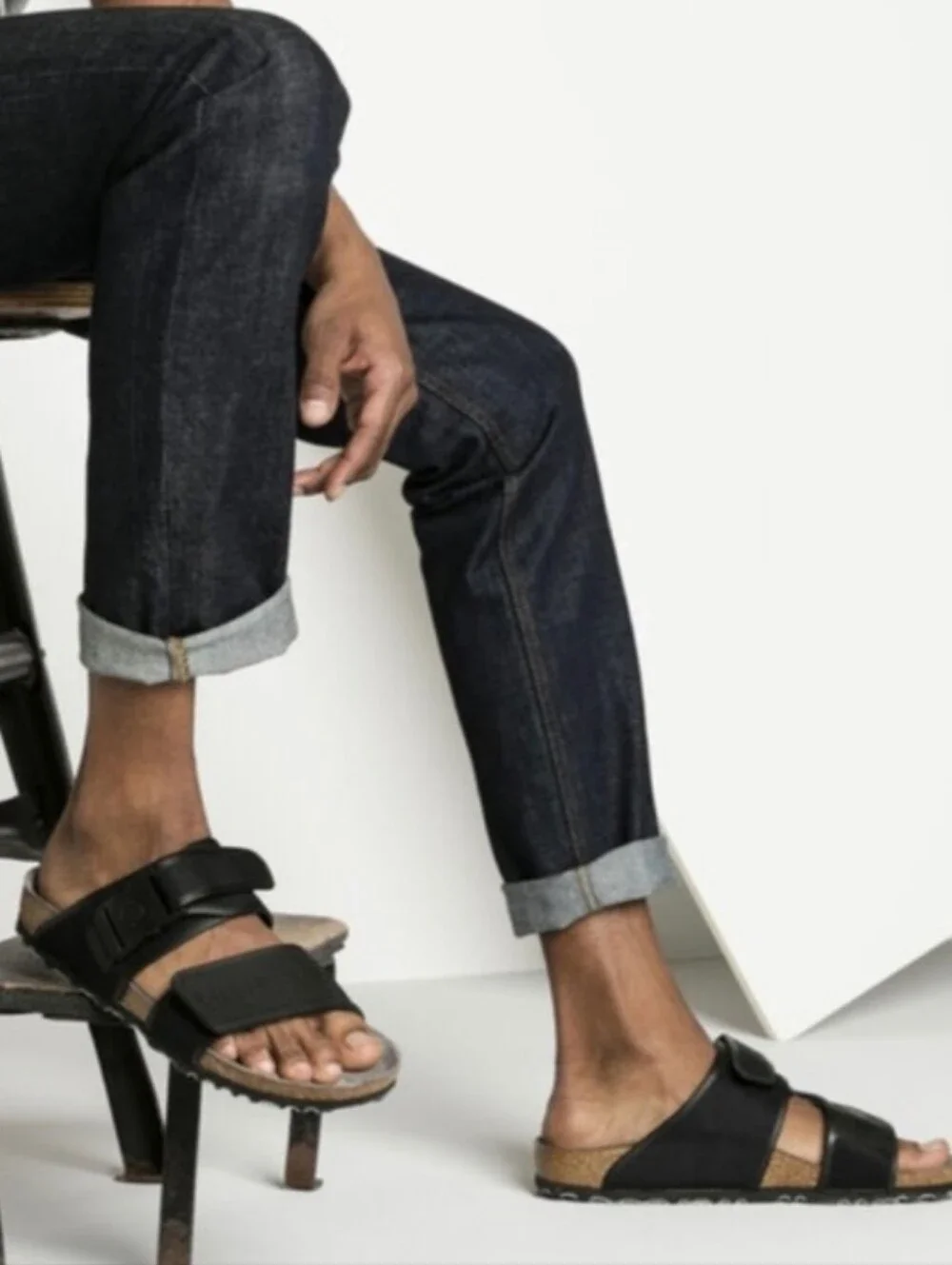 NWOB Birkenstock Rotterdam Slides Sandals 42 Black Buckle